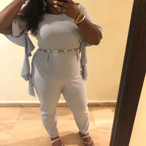 Lavender Off Shoulder Jumpsuit